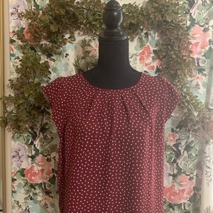 Burgundy Short Sleeve Blouse